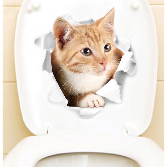 ❤ IJN ❤ Stiker Tembok Kucing 3D Decorative Wall Stickers Sticker Dinding Animal Cat