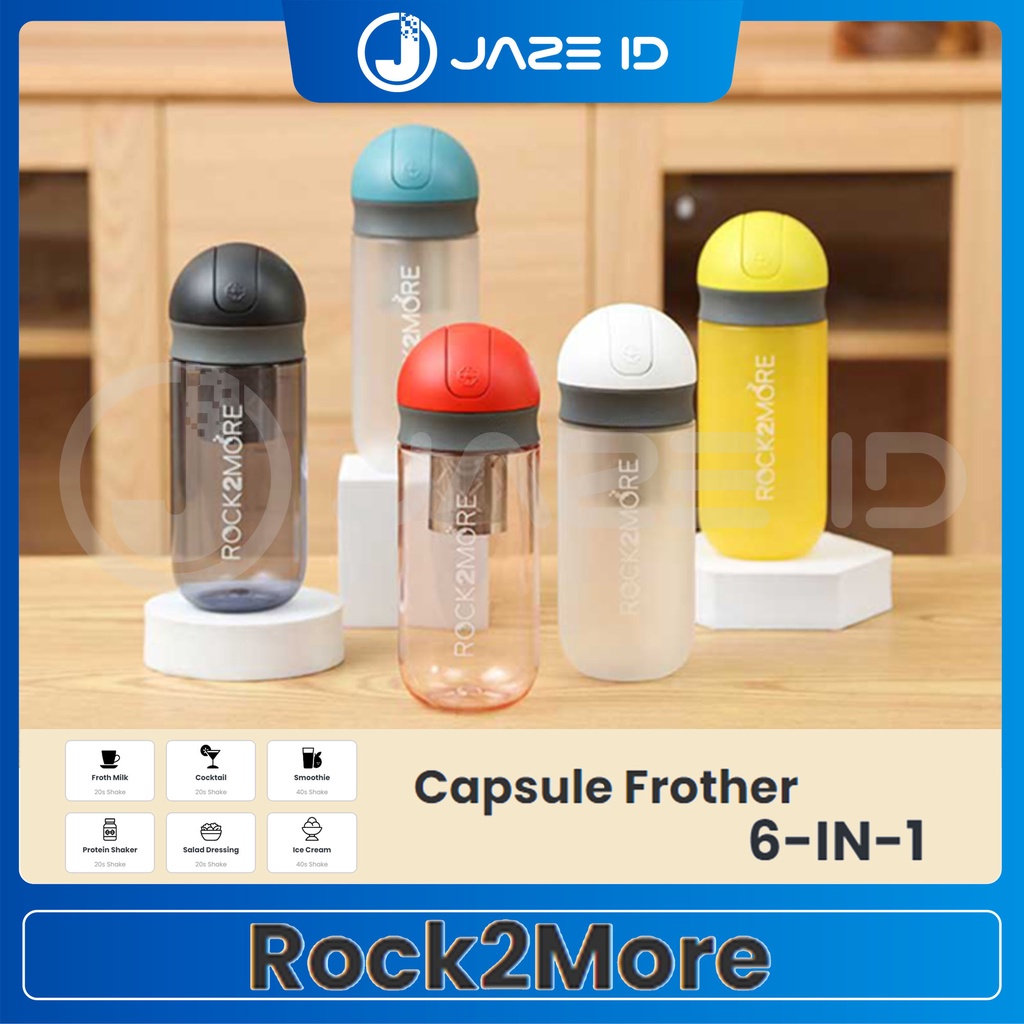Rock2More Milk Frother Protein Shaker Smoothie Salad Ice Cream Shake