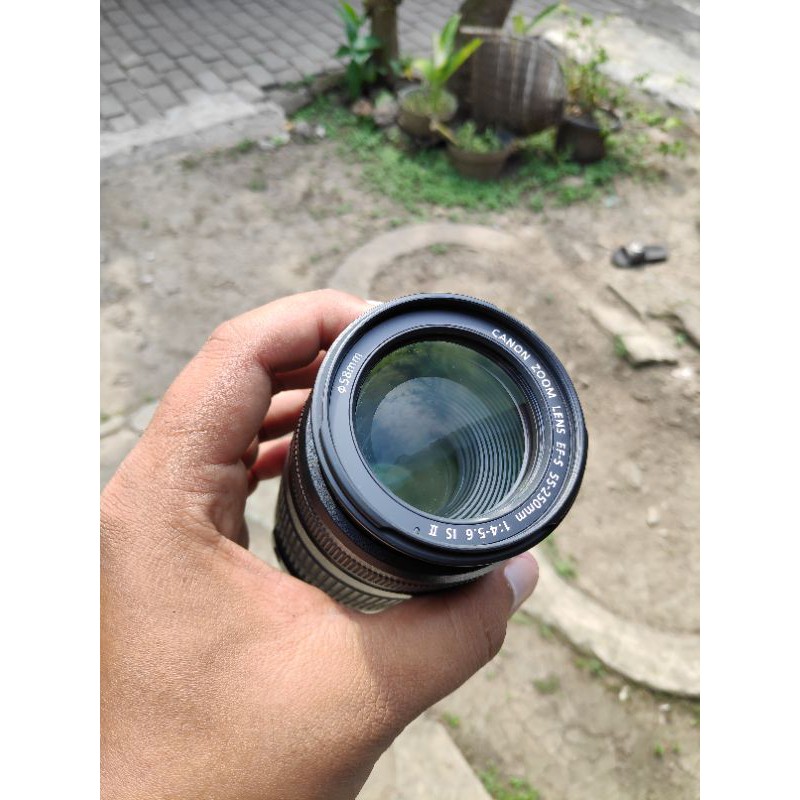 Lensa tele canon 55-250 mm mulus second bekas telle