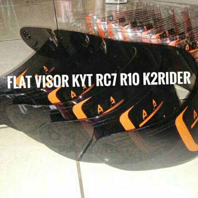 kaca flat visor helm kyt rc-7 r10 k2r mds viktory  plus tear off post(murah)