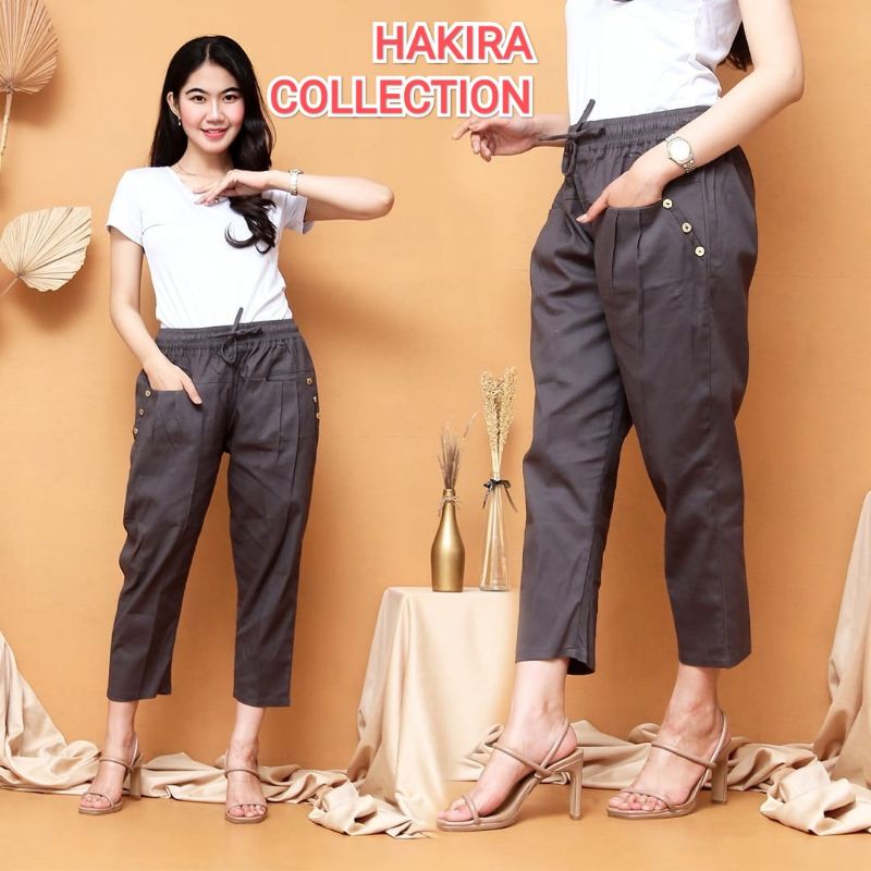 Celana Katun Wanita Stretch 7/9 Gio Baggy Pants//celana wanita korea || celana panjang wanita