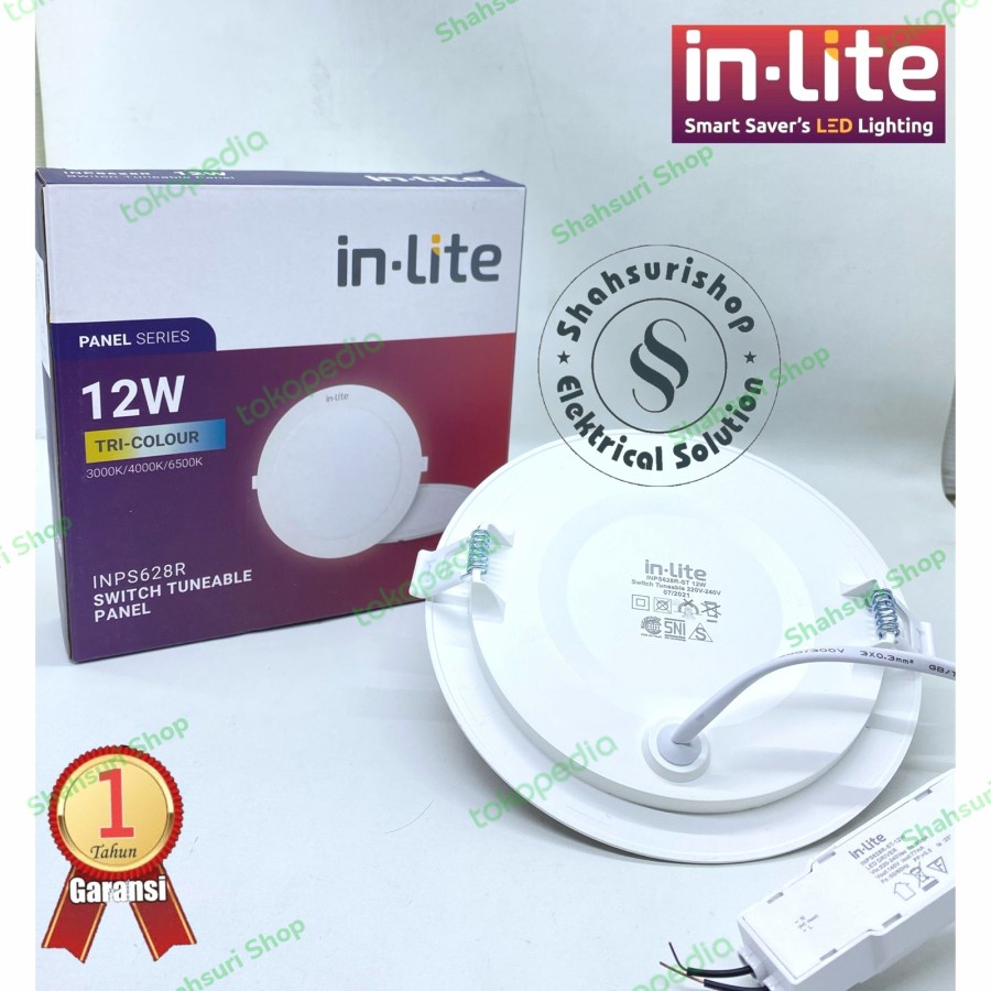 IN-LITE INPS628R 12W 12 WATT SWITCH TUNEABLE PANEL DOWNLIGHT 3 WARNA