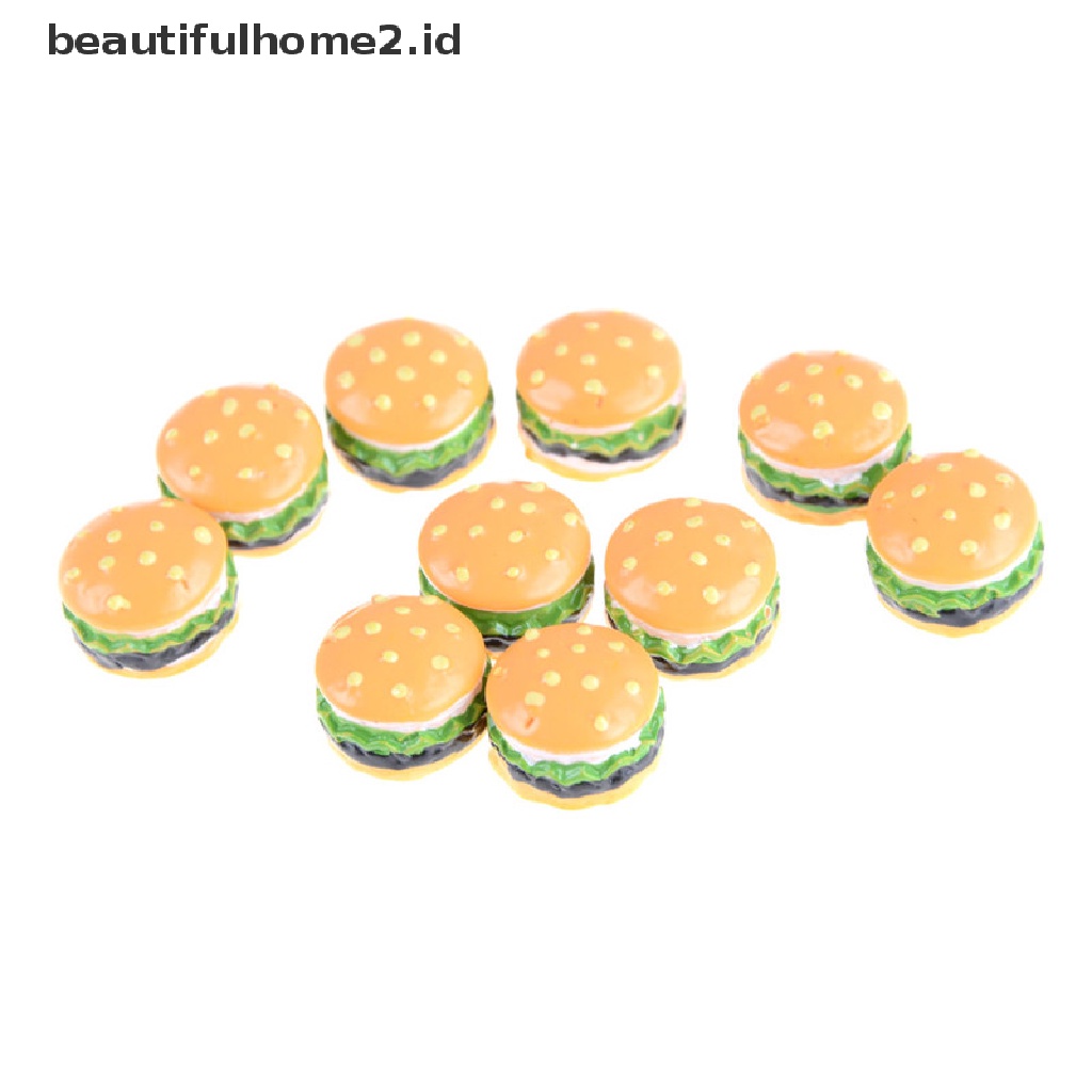 (Beautifulhome2) Buku Literatur Bahasa MandarinId 10pcs Miniatur Hamburger Skala 1: 12 Untuk Dekorasi Rumah Boneka Diy