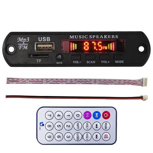 Kit Modul Mp3 Bluetooth Usb + Sd Card Mmc + Fm + Remote Player + Kabel Input 5V Dc Max 1.5A