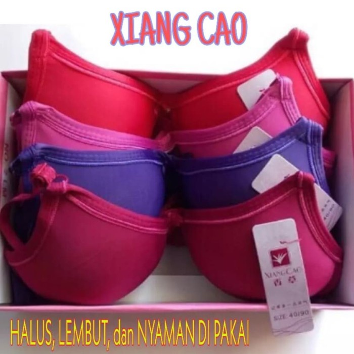 BH BRA XIANG CAO WANITA 3 PCS TANPA KAWAT / BUSA / JUMBO / UK 38 - 44 - Random, 44