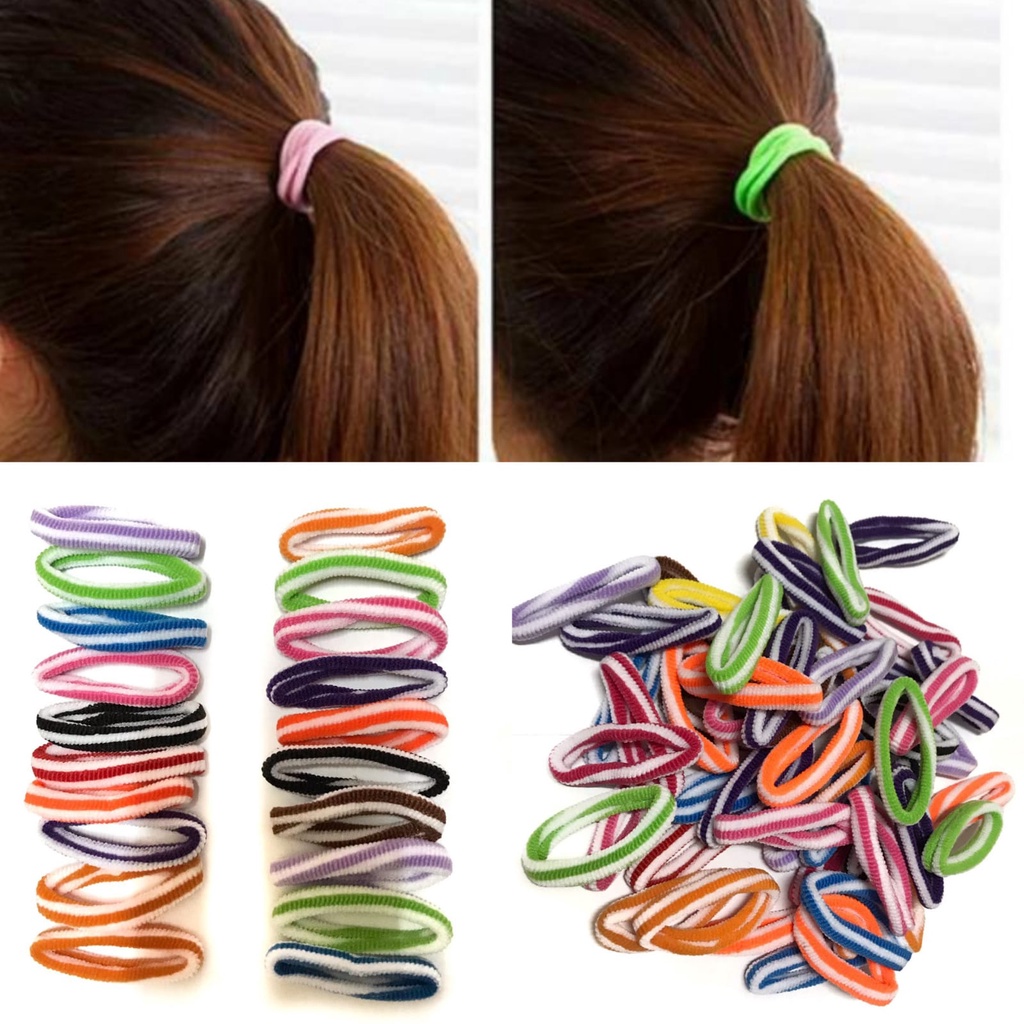 Ikat Rambut Donat Gelang Polos Jumbo Panjang 6cm / Kunciran Rambut Murah Warna Warni / Iketan Rambut