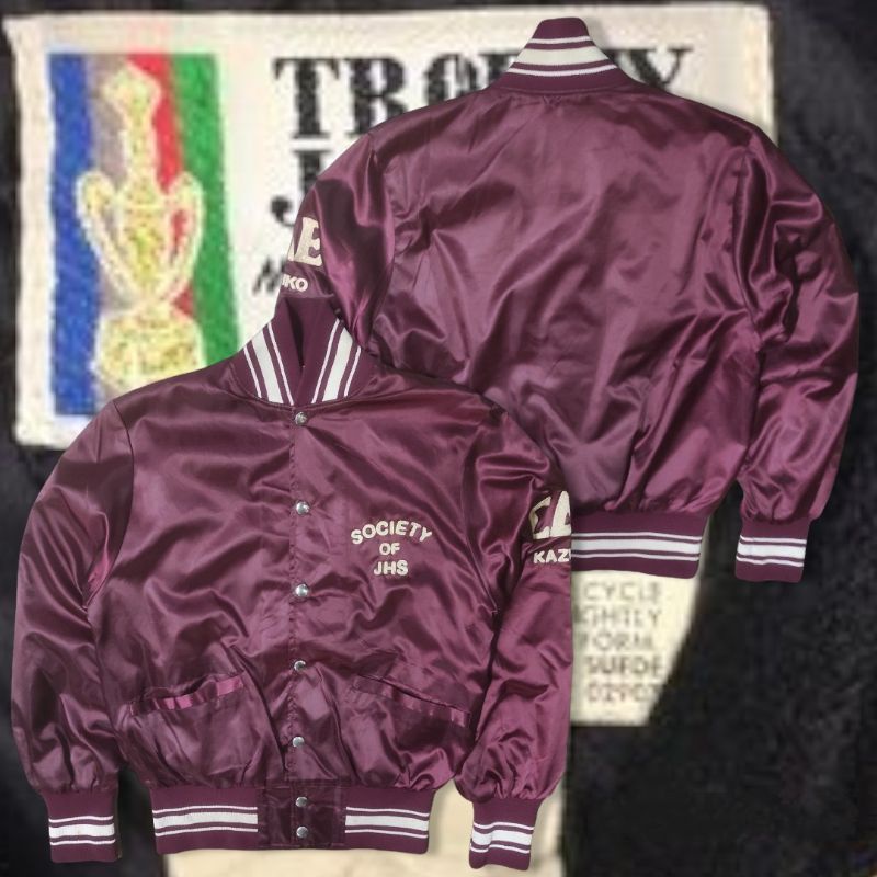 JAKET BOMBER VARSITY SUKAJAN SATIN VINTAGE VTG MLB TROPHY JACKET MECA SPORTSWEAR PRELOVED SECOND