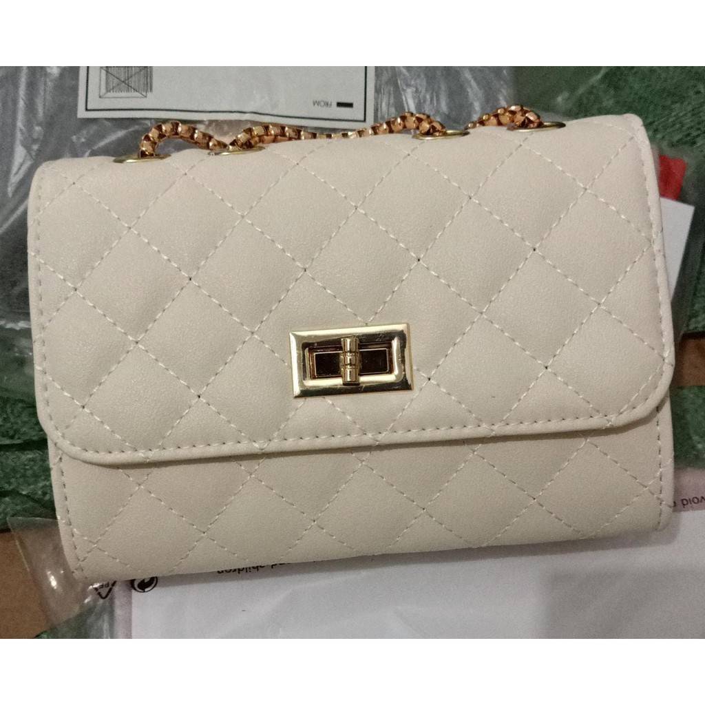 [TANG&amp;YENNY]  TAS WANITA SELEMPANG TAS IMPORT TAS PESTA TALI RANTAI GOLD#958