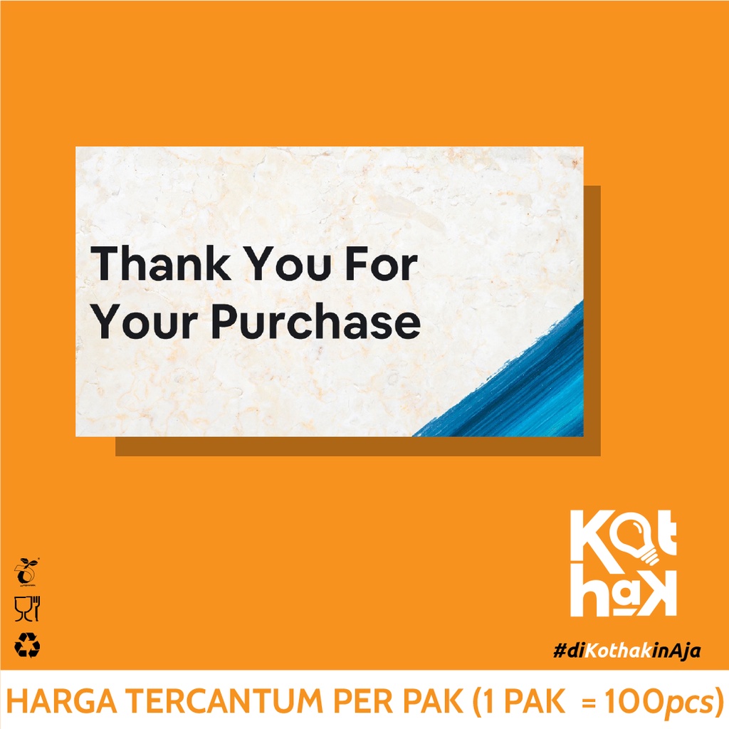 

Thank you card | Kartu ucapan terimakasih 9 x 5 cm | Art Carton 230gsm