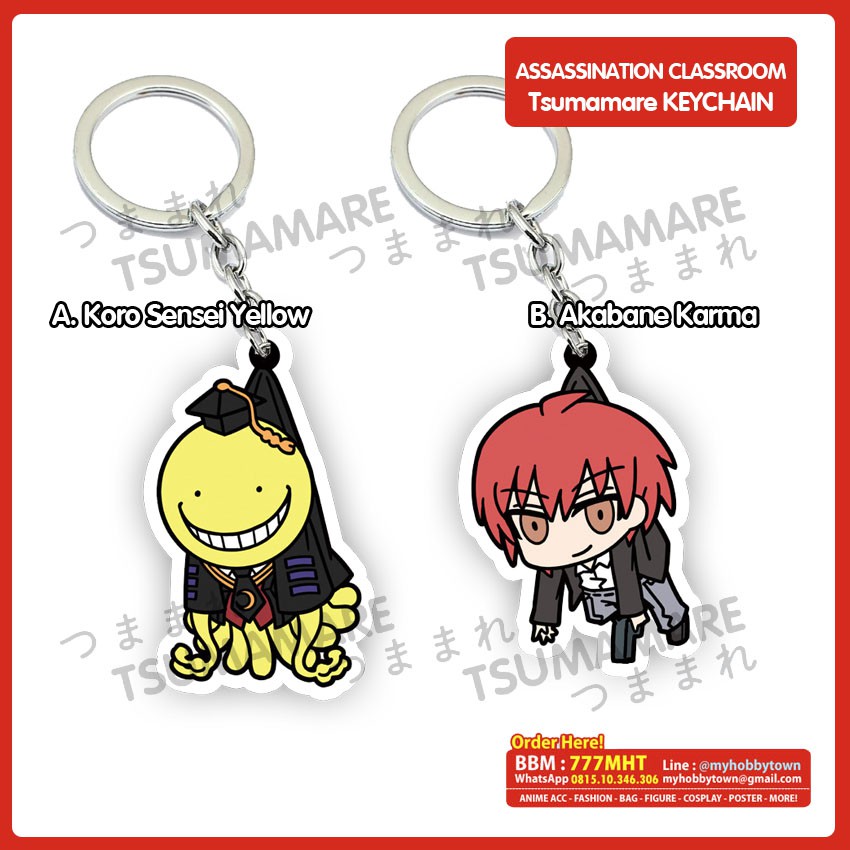 Gantungan Kunci Acrylic Anime Ansatsu Kyoshitsu Pinched Tsumamare (satuan) Karma Koro-sensei