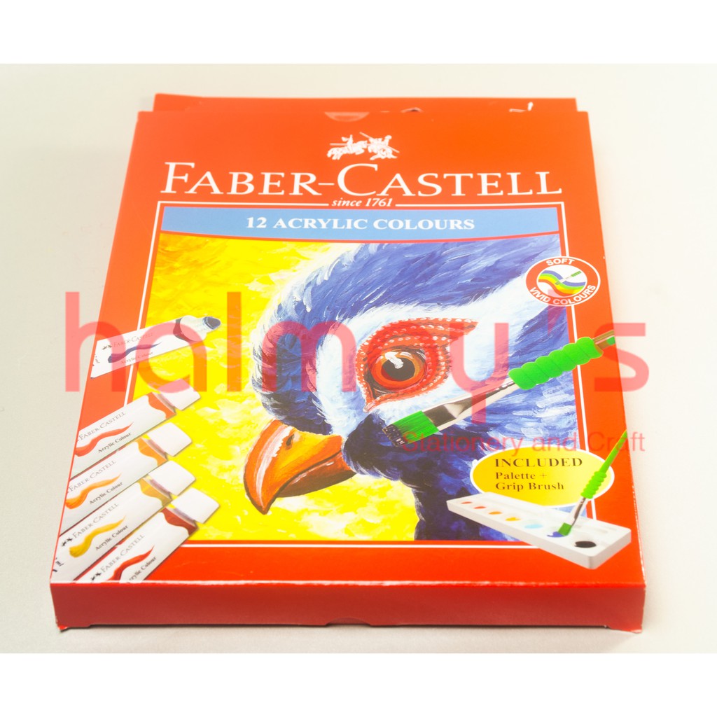 

CAT ACRYLIC FABER CASTELL 12 WARNA + KUAS + PALLETE