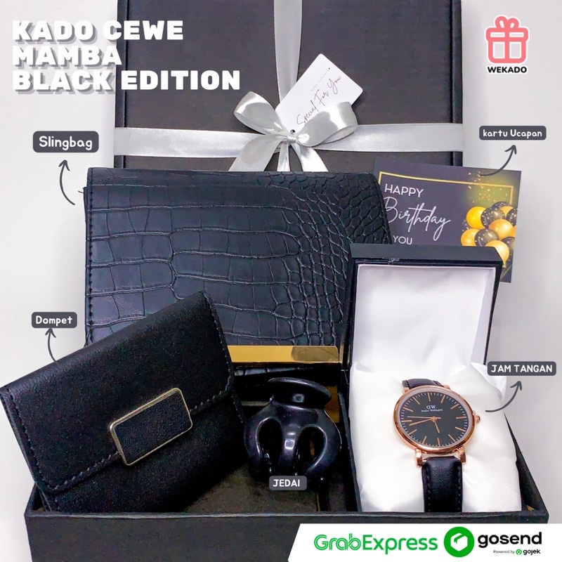 𝐖𝐄𝐊𝐀𝐃𝐎 - Kado Cewek Mamba Black Edition | Gift Box Slingbag | Hampers Ultah Wisuda Anniversary