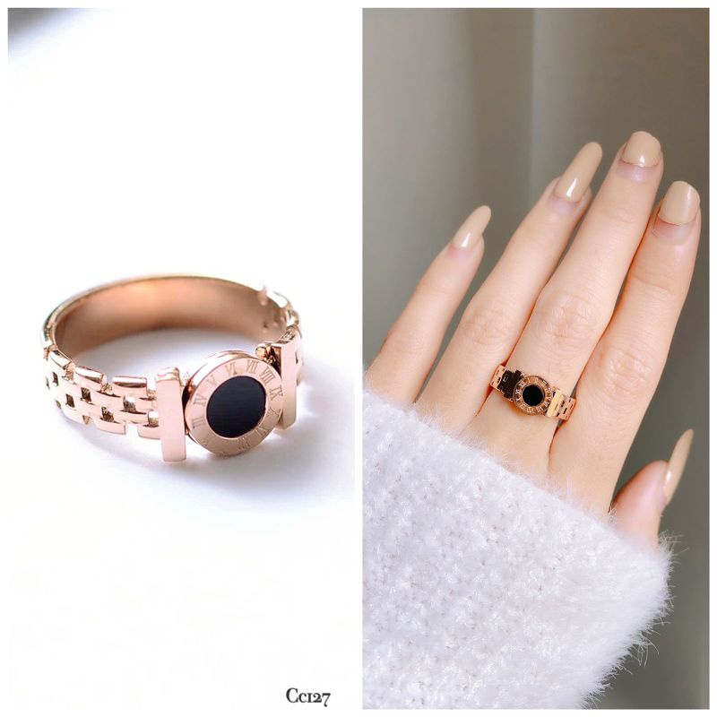 Cincin Titanium Asli Rosegold Premium Quality Anti Karat Anti Alergi Ring Import Ct40