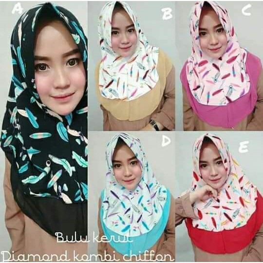 Khimar Pet Simple (Jilbab Instan / Kerudung Simple Wolfis Antem ) bahan buble crepe