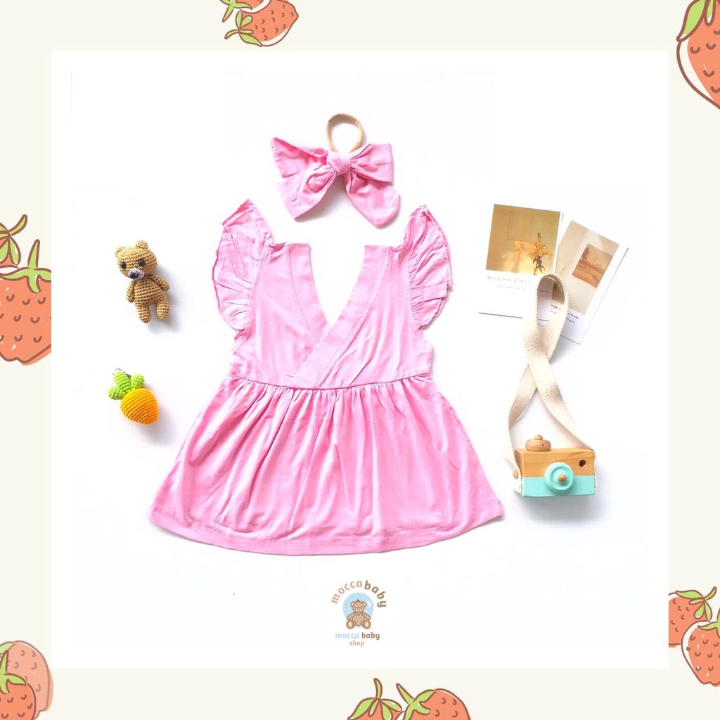 MBSS - DRESS BABY VIVI Free Headband / Dress Bayi Perempuan / Baju Bayi Cewek / Pakaian Bayi Perempuan Lucu