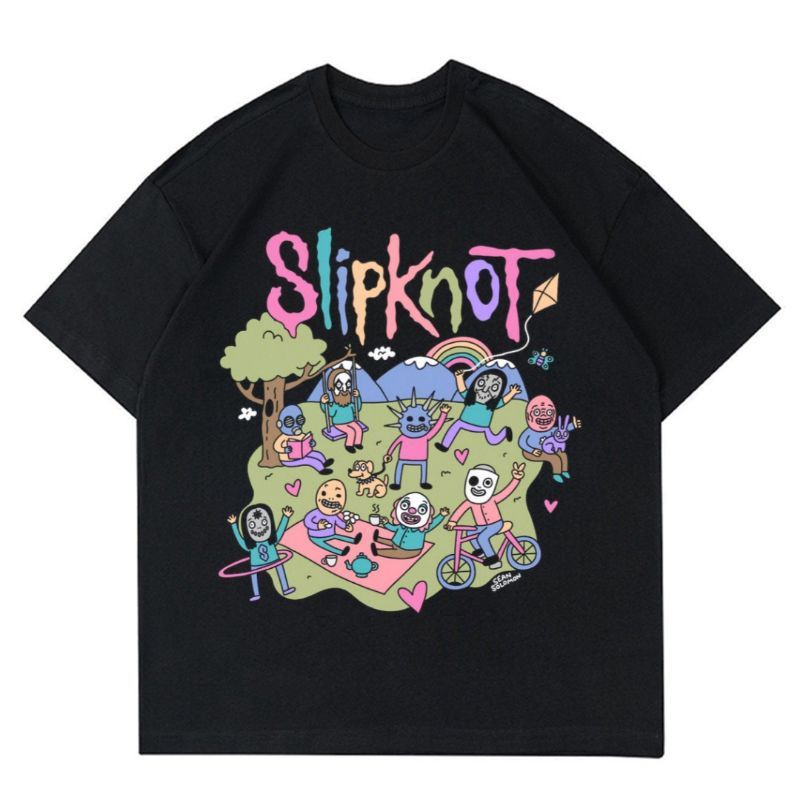 Kaos SLIPKNOT / Baju Band Metal / Kaos OVERSIZE Lokal / rap tee