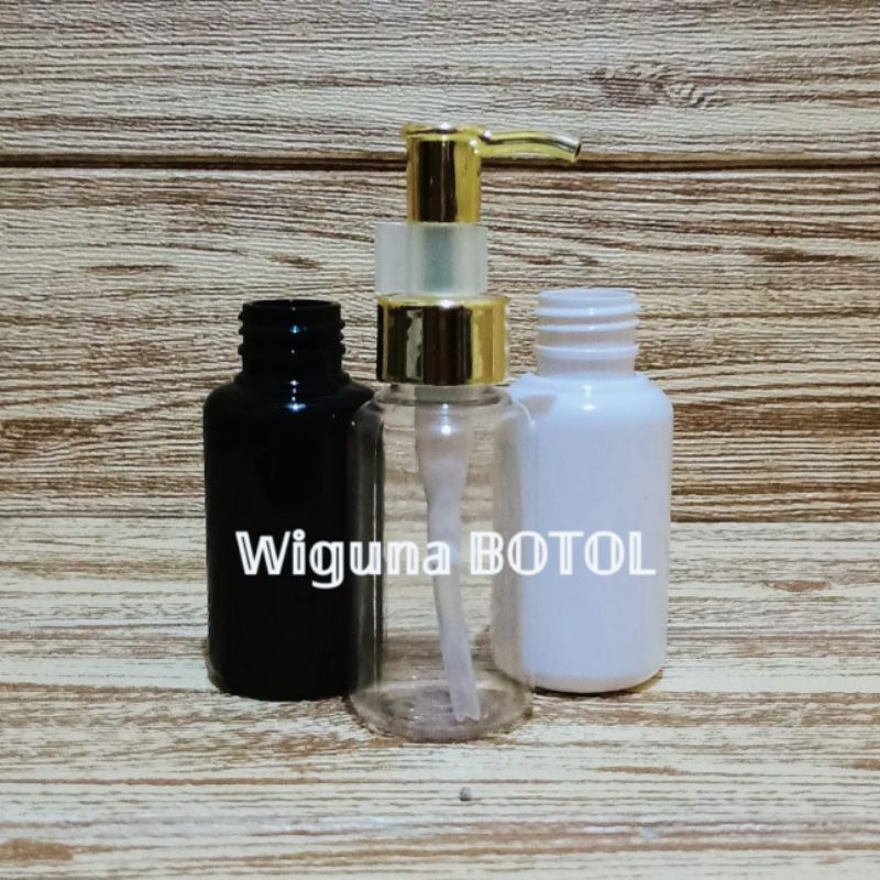 Botol Pump 60ml / Botol Tubular 60ml Tutup Pump Luxury Gold / Botol Luxury Pump 60ml