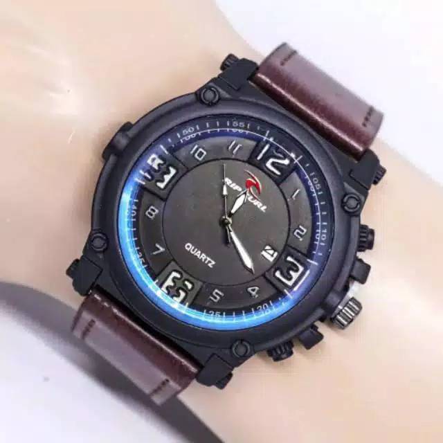 Jam Tangan Pria Sporty Ripcurl Ocean Tanggal Aktif Strap Kulit