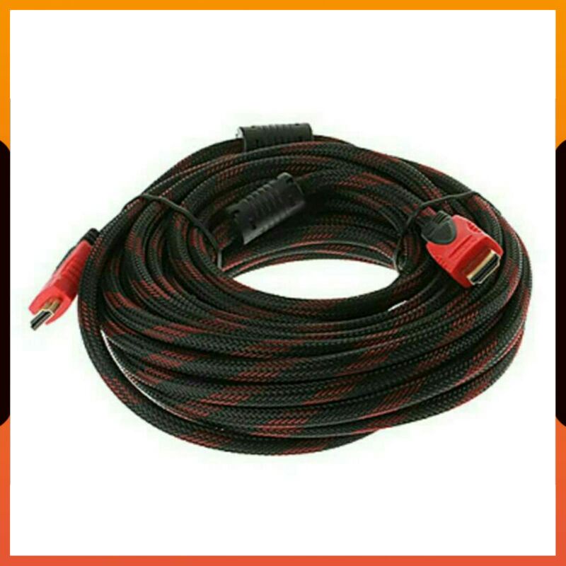 (COD) KABEL HDTV SERAT JARING 10 METER / KABEL DARI LAPTOP PS4 KE TV PROYEKTOR 10M