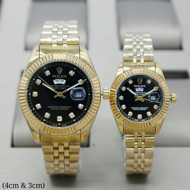 [HARGA SEPASANG] 6 Warna Jam Tangan Rolex Oyster Couple Permata Rantai  Super