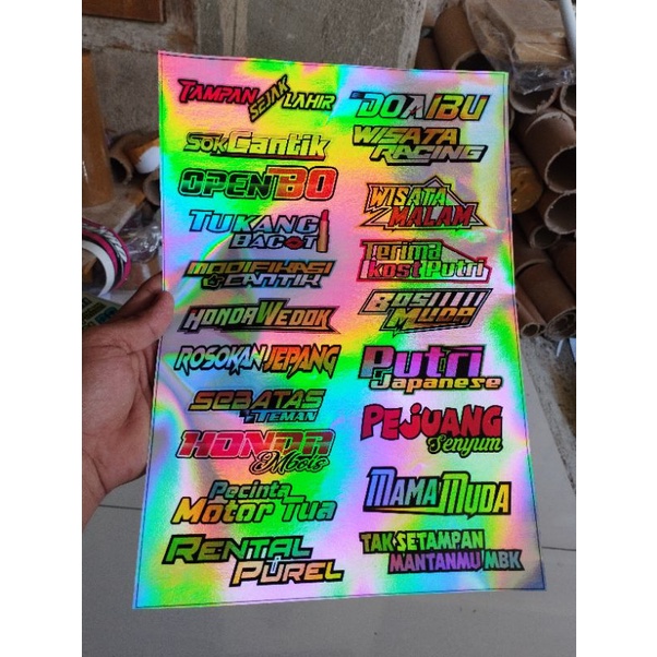 Sticker Pack Kata Kata Racing Stiker Racing Stiker Hologram Stiker Kata Kata