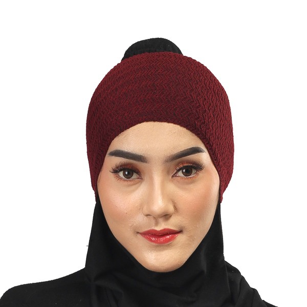 5 Warna Bandana Rajut Polos Zenatta Ciput Kerudung Dewasa Hitam Abu Marun Cream