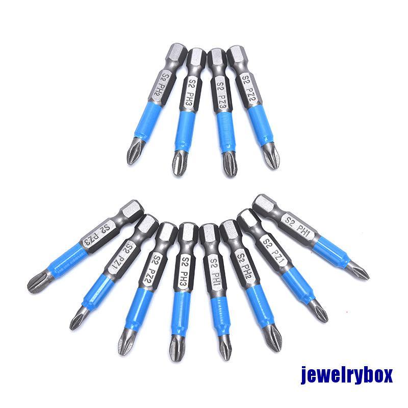 12 Pcs / Set Mata Obeng Hex Shank Ph 50mm Untuk Listrik