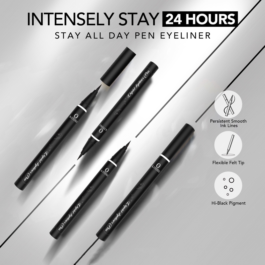Katoso Liquid Eyeliner Pen Waterproof Pencil Hitam Tahan Lama Dan Anti Air Pensil Cair