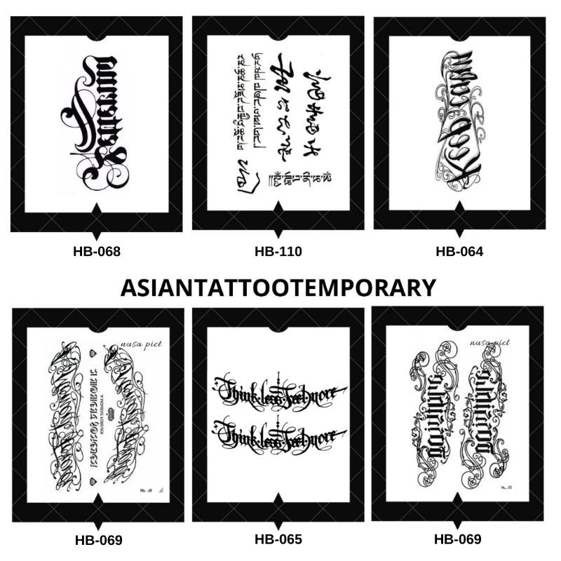 TATO TULISAN BESAR TATTO/asiantattootemporary/stiker tatto tatto temporer/tato temporary ORIGINAL