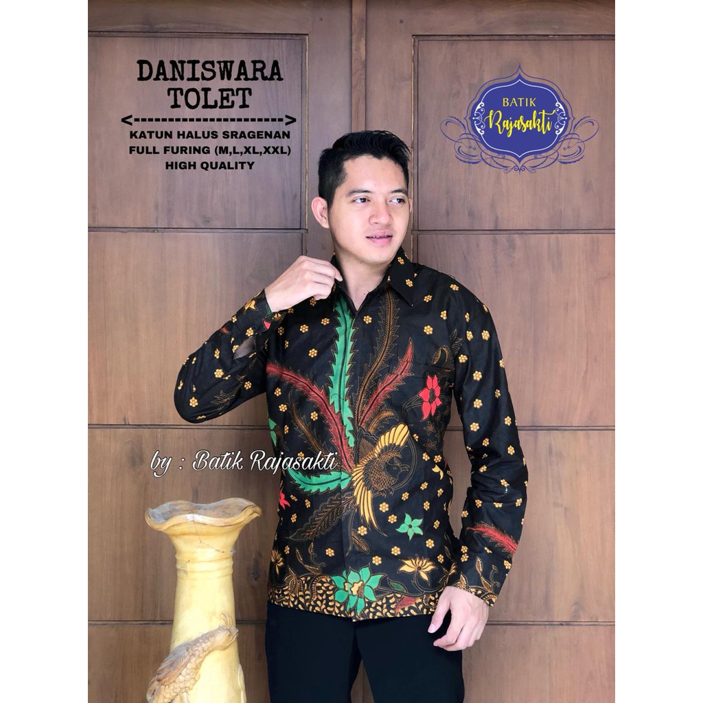 DANISWARA TOLET Kemeja Batik Pria Lengan Panjang Katun Halus FULL FURING Rajasakti