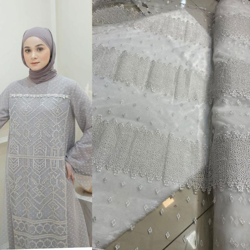 kain tile meteran safto/brokat/kebaya/baju pesta/tille/harga untuk stengh meter