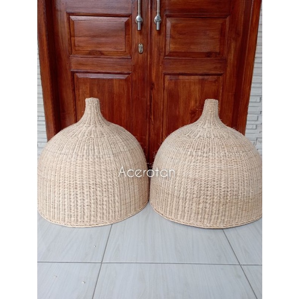 KAP LAMPU ROTAN GANTUNG SIZE JUMBO/LAMPION ROTAN
