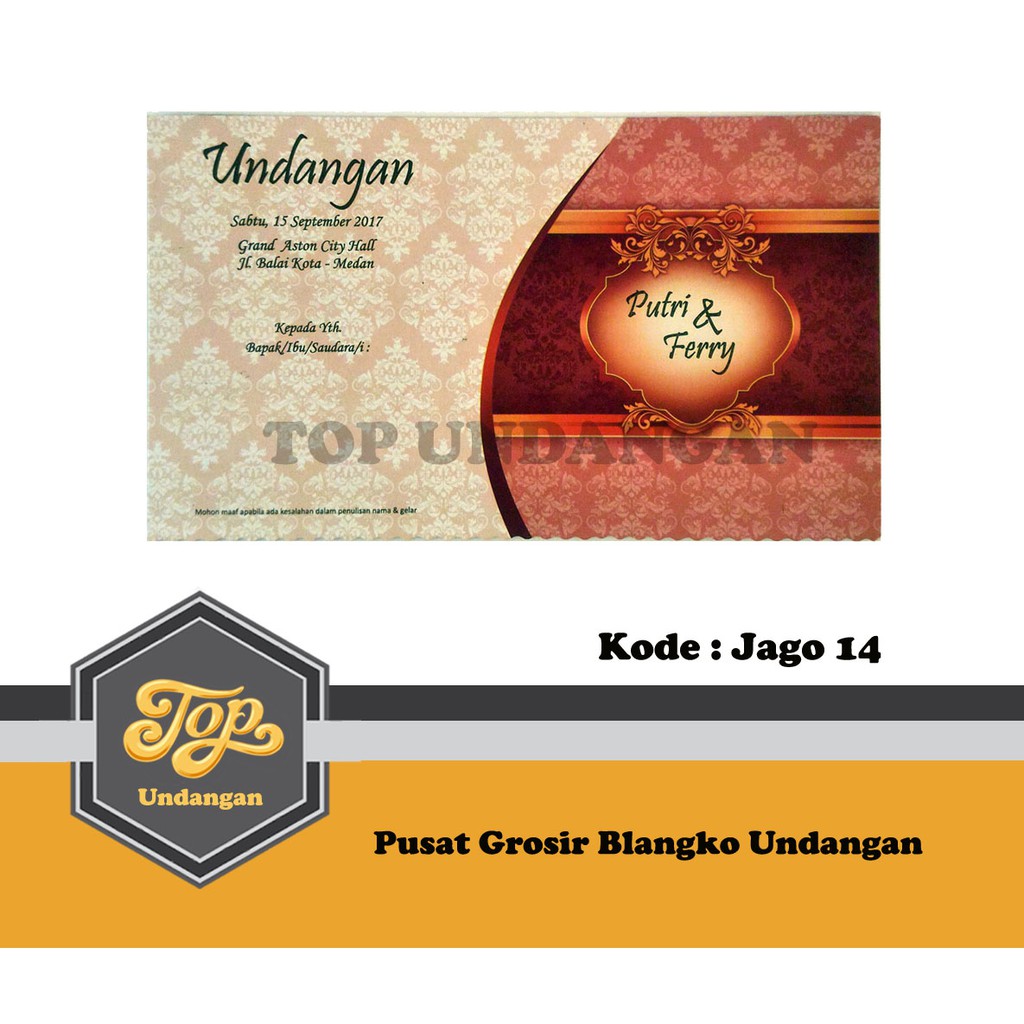 Blangko Undangan Jago 14 Harga Murah Isi 100