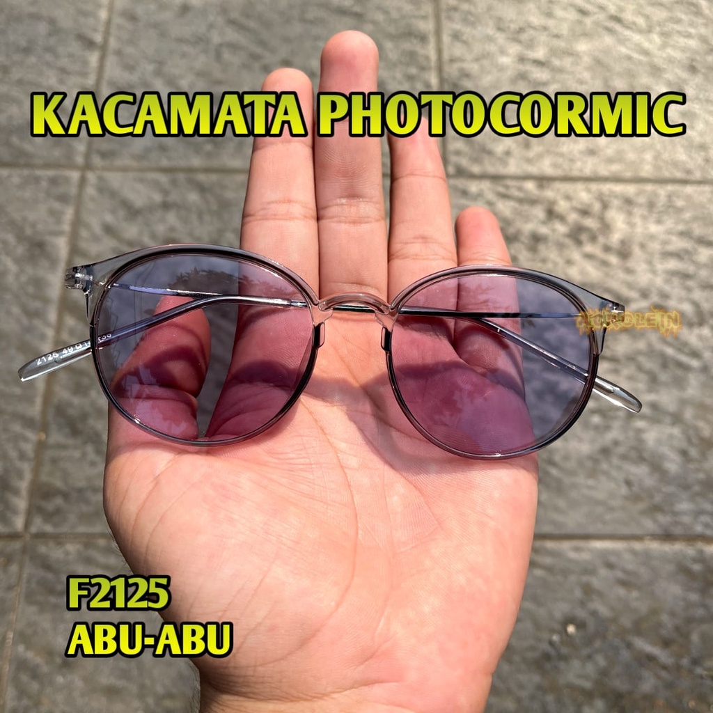 &quot;PROMO&quot; Fashion Kacamata Anti Radiasi PhGambar 1otocromic Wanita Pria Gaya photocromic 2 IN 1 2125