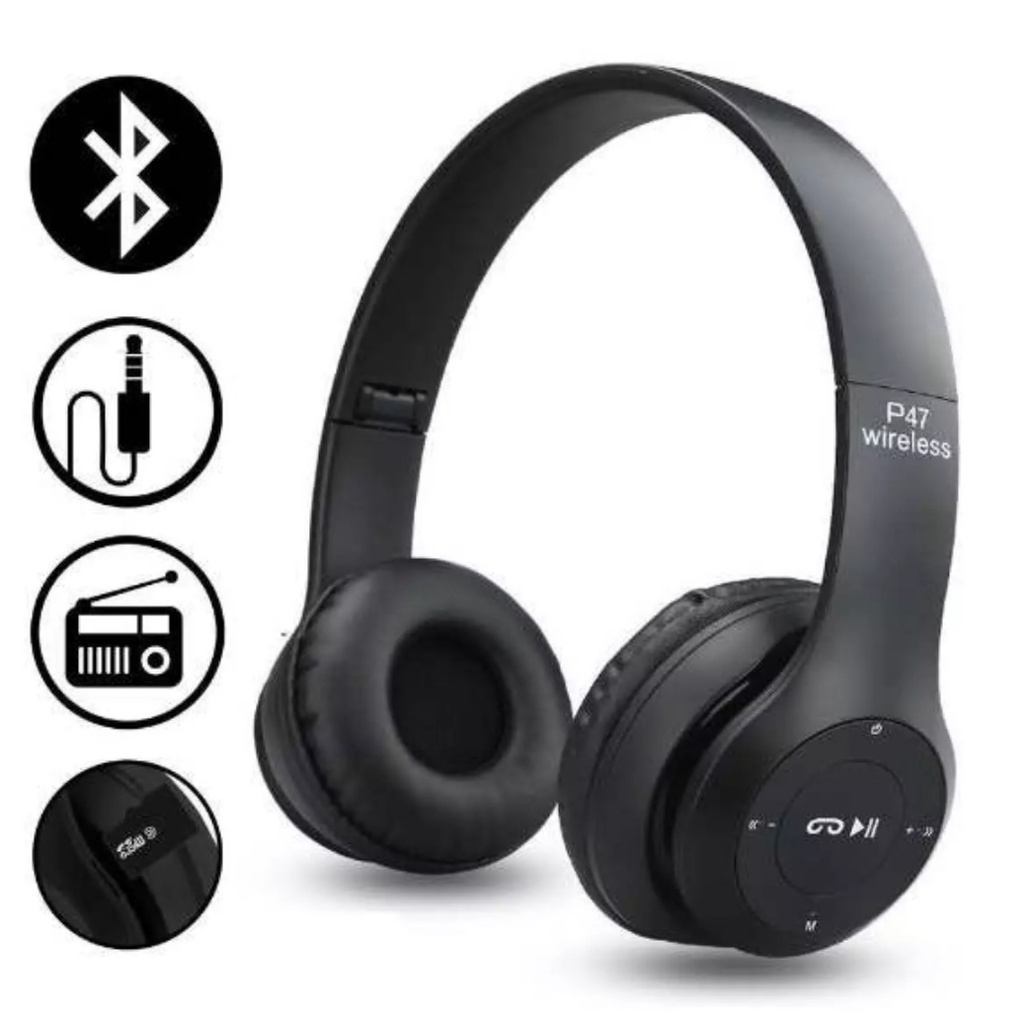 P47 BLUETOOTH HEADSET BANDO GAMING WIRELESS SUPER BASS / HEADSET BLUETOOTH P47 PRO / HEADPHONE WIRELES