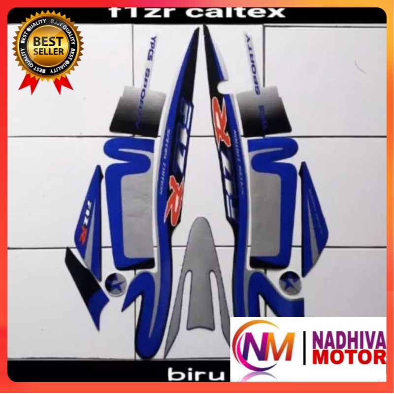 Striping sticker polet lis body yamaha fizr f1zr caltex hitam biru