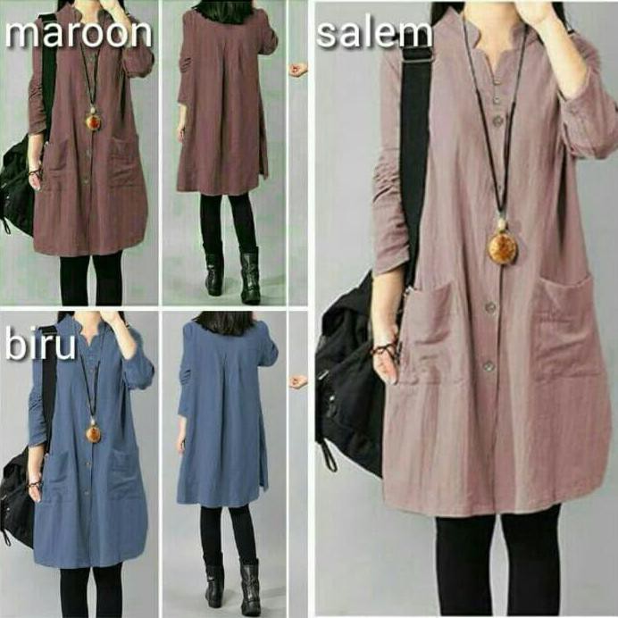 CANTIK ER123 BAJU DRESS WANITA DEWASA UQ DEVINA TUNIK TOP PRODUK