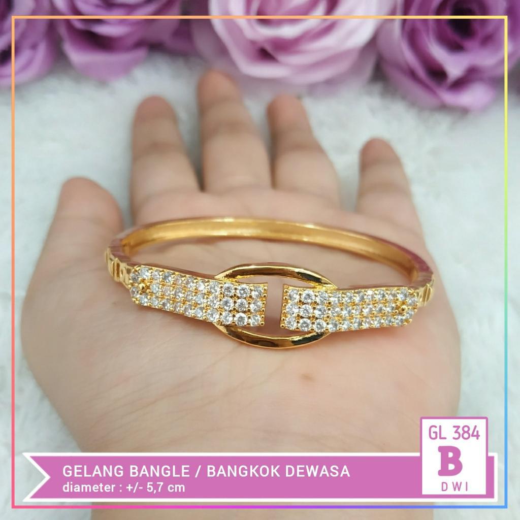 Gelang xuping gelang dewasa permata gelombang perhiasan lapis emas gold GL 384