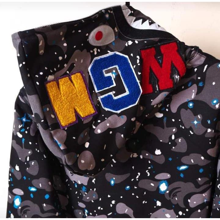 bape half space camo hoodie