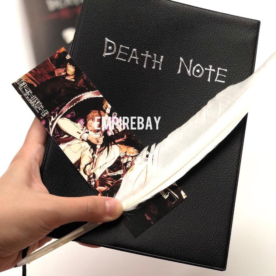 

[XH0435] Buku Tulis Death Note Bergaris Notebook Anime Buku Catatan Dengan Casing & Pena Bulu & Pemb