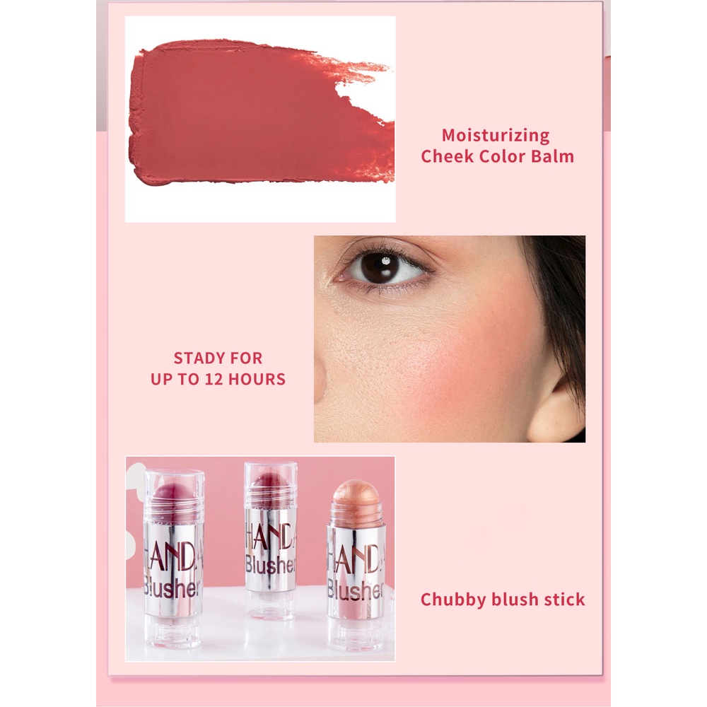 ALLPHV Blush Stick Moisturizing Long Lasting Face Brightener Concealer Blush Highlighter Face Primer Blush Stick Roug