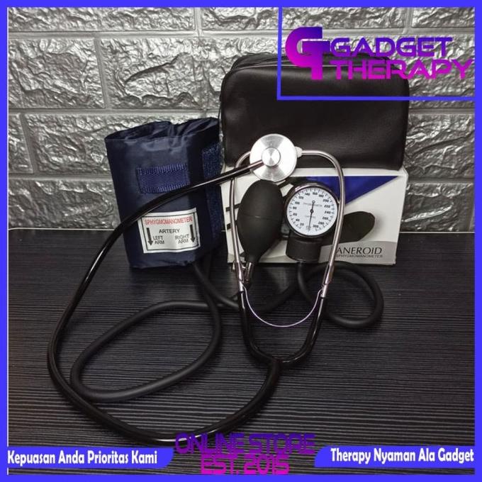 Paket Tensimeter Manual Aneroid Stetoskop Pengukur Tensi Darah Jantung Termurah