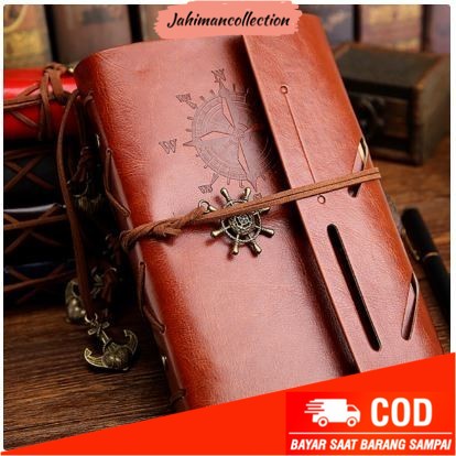 

✨ BISA COD ✨ Buku Catatan Binder Kulit Pirate Retro Coklat-Note Diary A5 Vintage - Coklat
