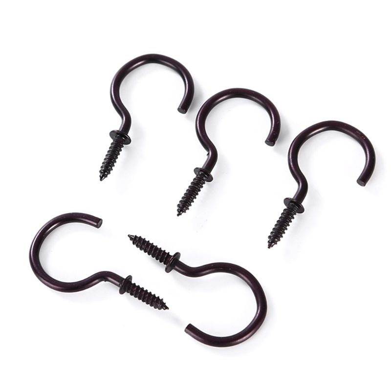 Gro 18 Pak Kait Gantung Dinding / Plafon Vertikal Bahan Metal Holder Lampu / Lonceng Angin