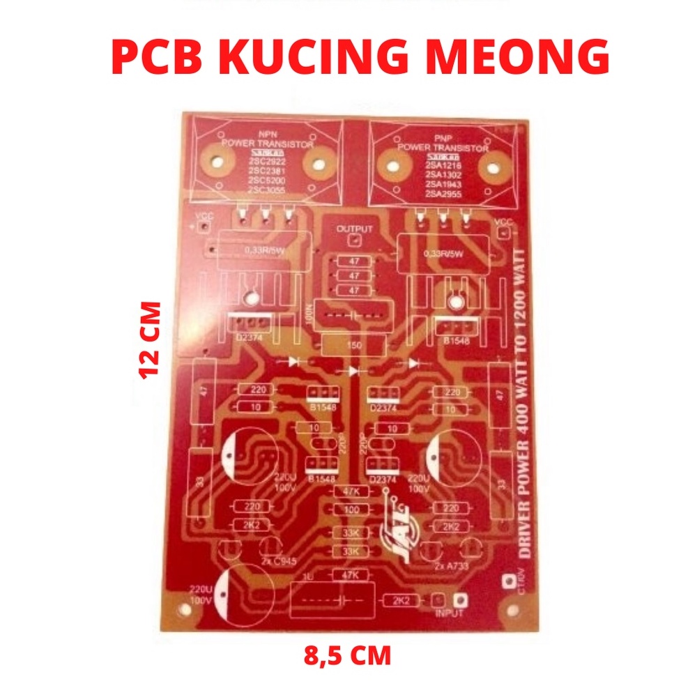 PAPAN PCB KUCING MEONG POWER MONO 3 TINGKAT  HANYA PCB "KUCING MEONG" DRIVER AMPLI 400 WATT - 1200 W