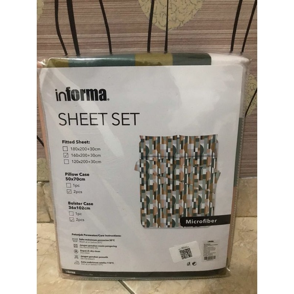 INFORMA SPREI/SEPREI SHEET SET MICROFIBER MOTIF 160*200+30CM
