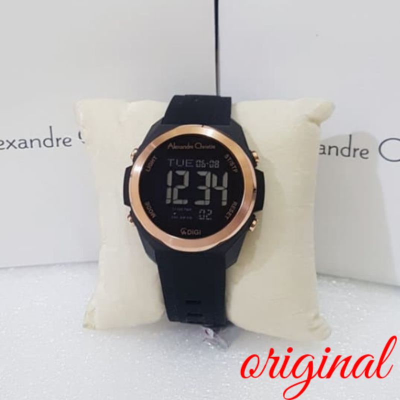 Jam Tangan Pria Alexandre Christie Ac 9342 Hitam Rosegold Original