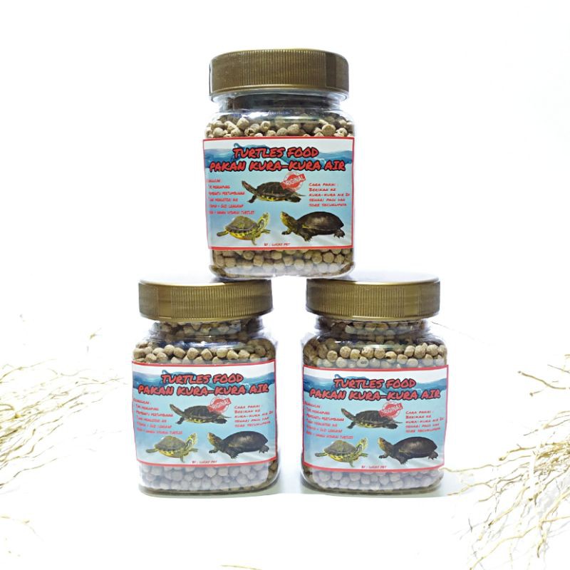 [100 GR] Makanan pelet pakan kura-kura air Brazil res dada merah turtle food reptil air warna coklat
