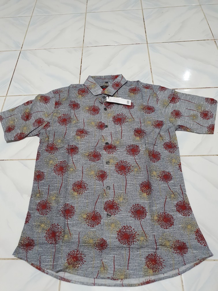 Kemeja Batik Pria Slim Fit Modern Mewah Lengan Pendek Slimfit Ob411