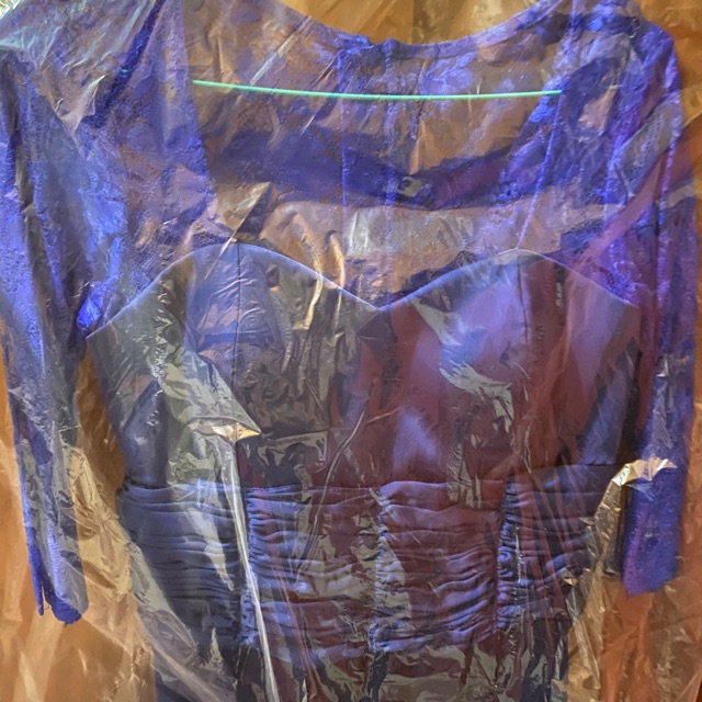 Long gown prom dress gaun panjang lace brokat butik tailor made handmade biru navy blue